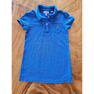 Girls Lacoste Blue Casual Polo Dress Size 6